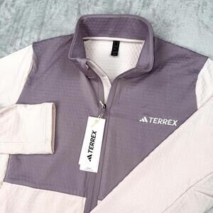 NWT Adidas Terrex Womens XL Full Zip Polar Fleece Jacket Lightweight Hike Ski